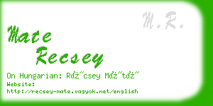 mate recsey business card